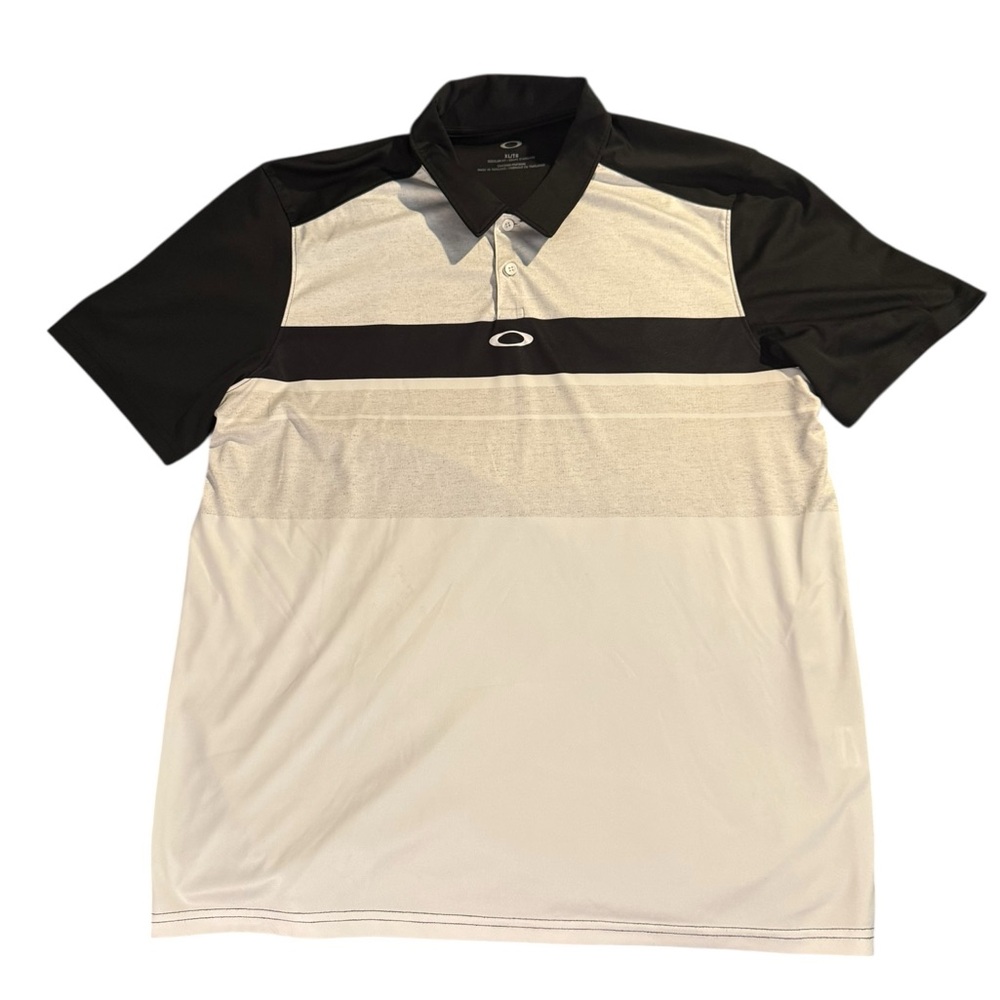 Oakley Men's Polo Shirt in Black and White